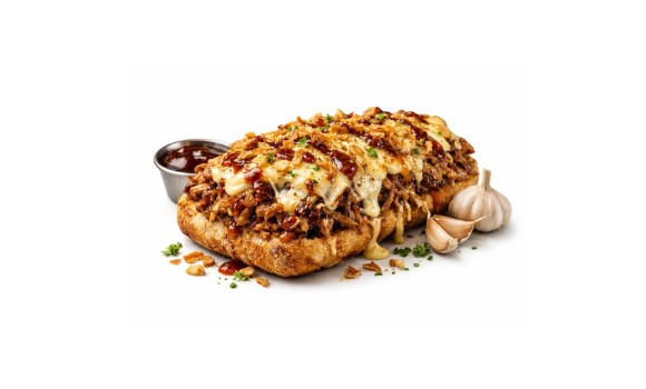 BBQ Jack Fruit Garlic Bread