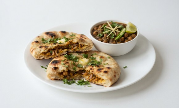 Onion Kulcha with Chole