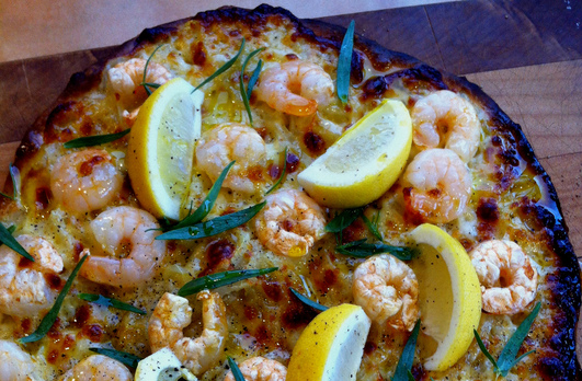 Lemon Pepper Prawn Pizza